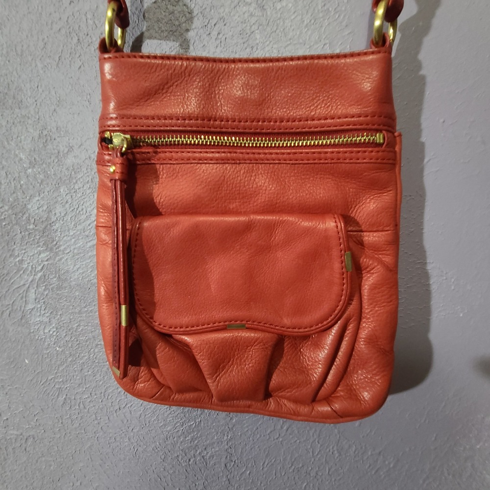 Vtg B. Makowsky Crossbody Bag Women Small Red Soft Glove Leather Leopard Lining